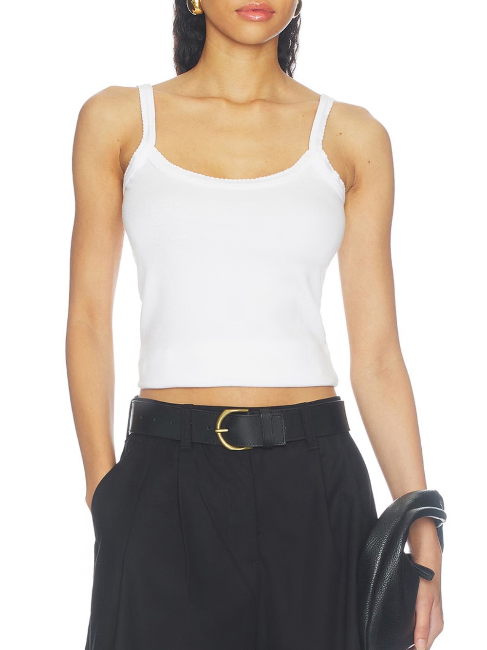 DONNI. The baby Rib Scallop Tank Bundle White & Black